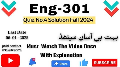 ENG301 - Business Communication (Quiz No.4)