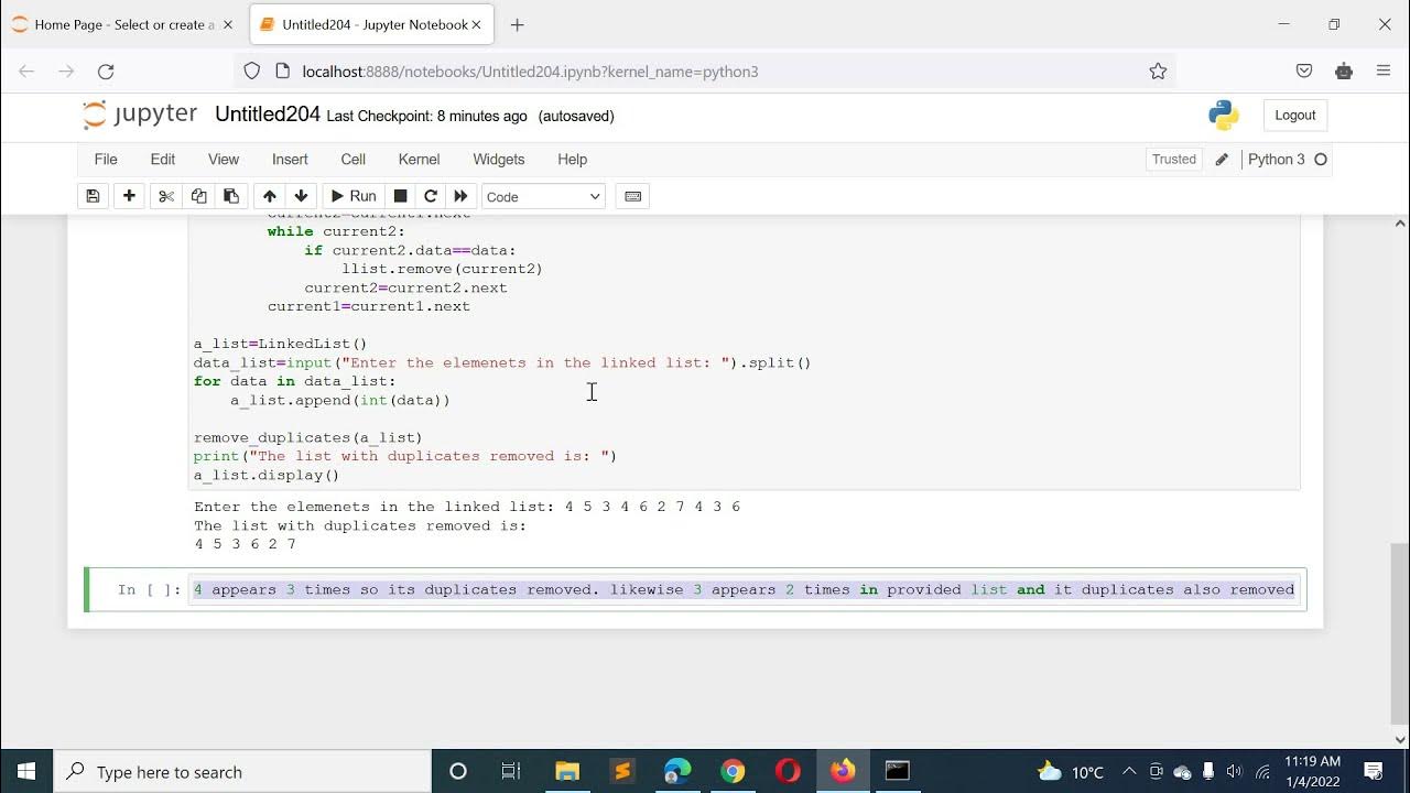 Python Program to Remove Duplicates from a Linked List - YouTube