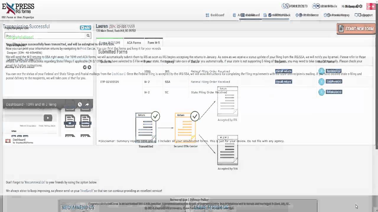 Review & Transmit your 1099/W-2s through ExpressIRSForms