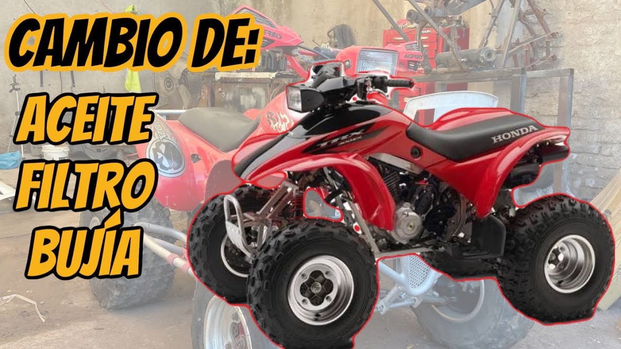 Honda trx300ex || MANTENIMIENTO || cambio de aceite, filtro, bujía y limpieza del filtro de aire ||