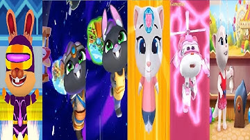 TALKING TOM GOLD RUN 2 VS  panda hero run Hero Dash Super Wings Jett Run bubble shooter Angela Becca