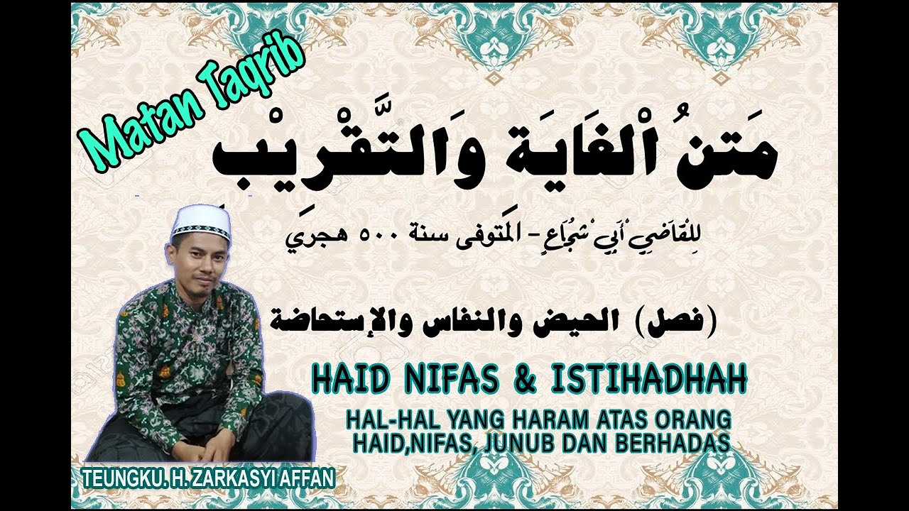 BELAJAR FIQIH MATAN TAQRIB FASHAL HAID, NIFAS DAN ISTIHADHAH