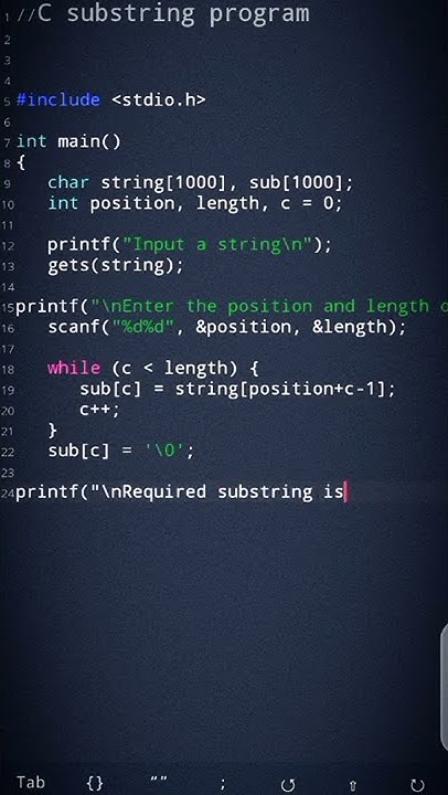 substring of a string programming in C #pravarti01 #clanguage - YouTube