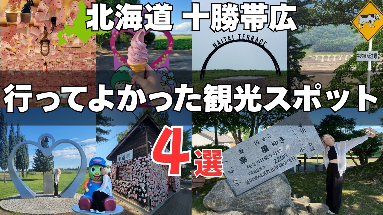 【北海道 十勝帯広旅行】行ってよかった✨️有名観光スポット４選ご紹介します｜愛国駅、幸福駅、ナイタイテラス、タウシュベツ川橋梁