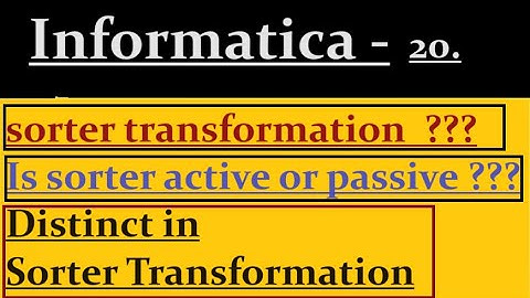 sorter transformation in Informatica
