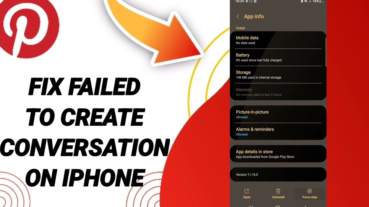 How To Fix Failed To Create Conversation On iPhone On Pinterest App