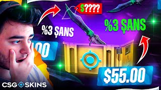 YENİ %3 ŞANS'la 75000TL KELEBEK BIÇAK ATAN KASA'yı AÇTIM !!   ( Csgoskins Promo Code 2024 )