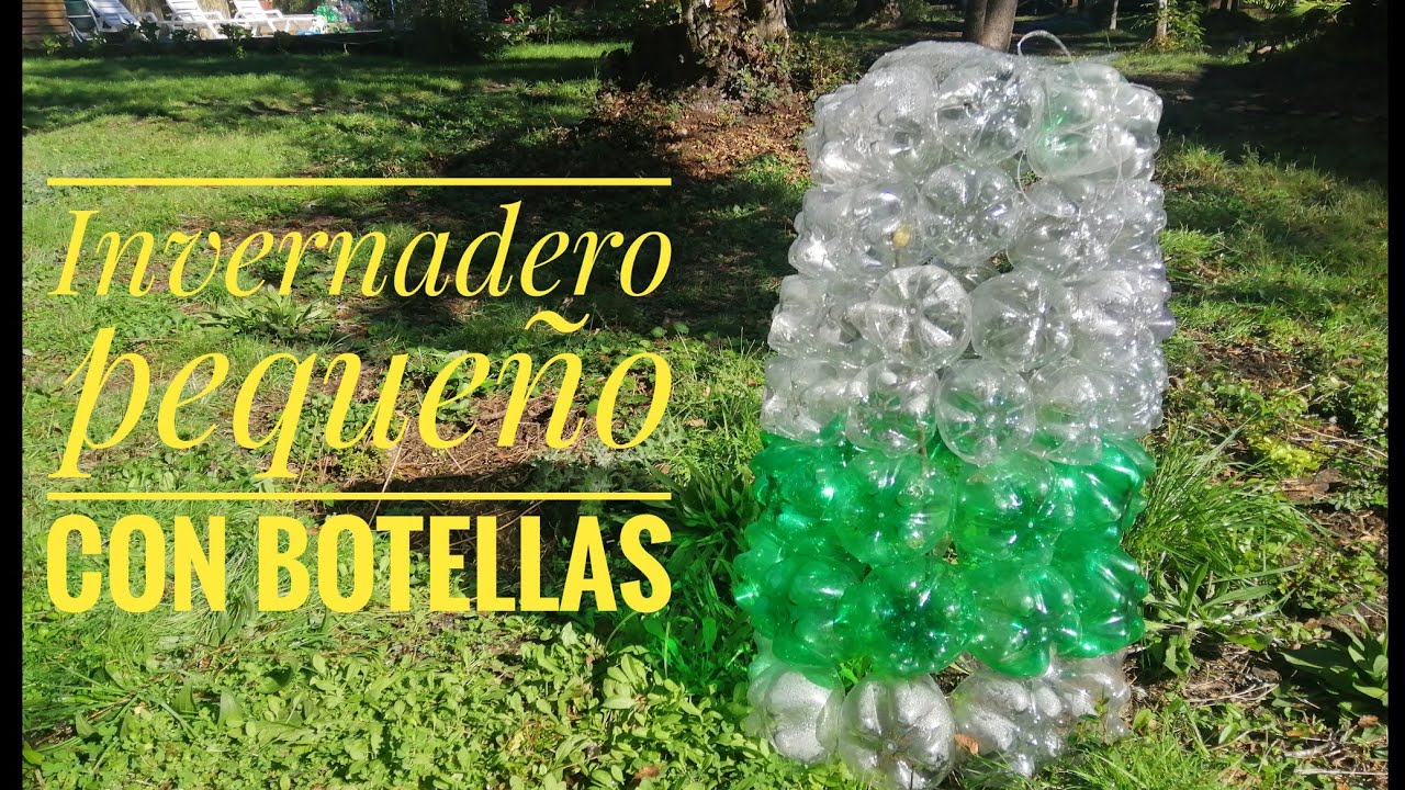 Hice un invernadero pequeño con botellas.