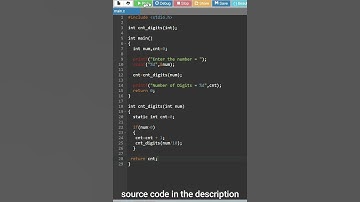 c program to count number of digits in a number using recursion #short