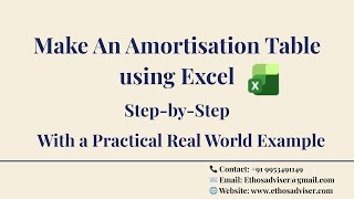 Make an Amortisation Table using Excel I Step-by-Step I With Example