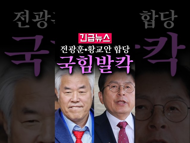 (속보) 전광훈 황교안 합당한다, 국힘 발칵...