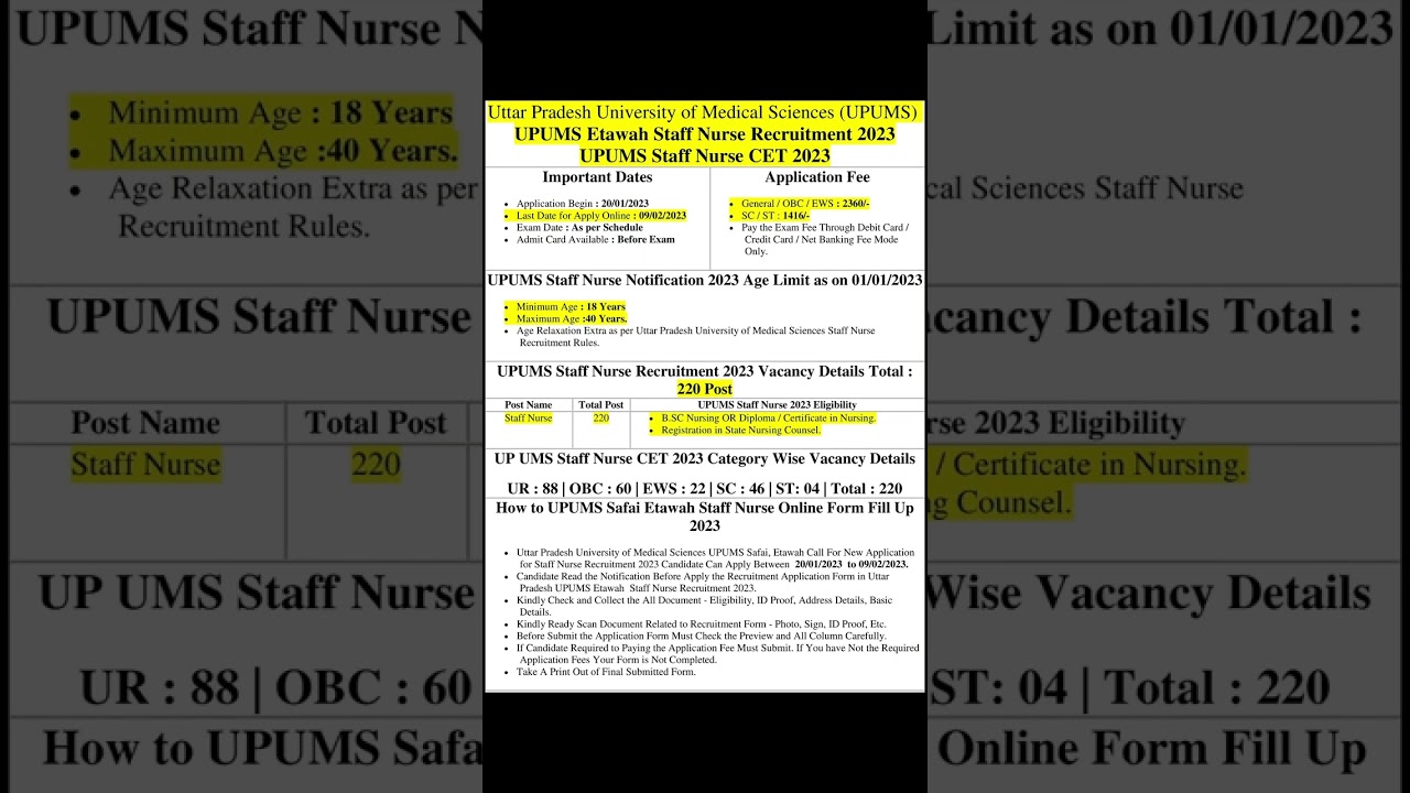 Staff Nurse Recruitment 2023 || 