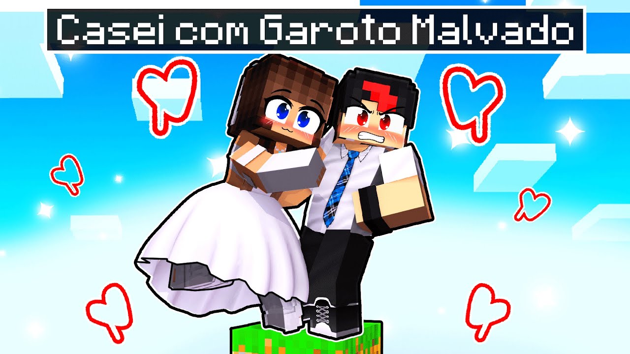 ME CASEI com GAROTO MALVADO em APENAS UM BLOCO no Minecraft ◂Miika▸