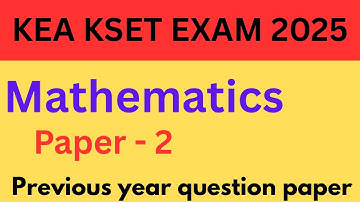 KSET EXAM 2025 | Previous year mathematics question paper with key answers | Paper 2