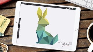 How To Draw A Rabbit | Low Poly art on iPad Pro | procreate screenshot 4