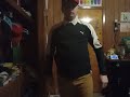 Tristan Putting His Sweater on His Body on Sunday September 10, 2017
