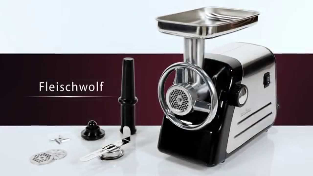Proficook PC-FW 1060 Tritacarne Elettrico 1000W – Macina Carne Con Accessori Per Salsicce E Biscotti, Cassa In Acciaio Inox