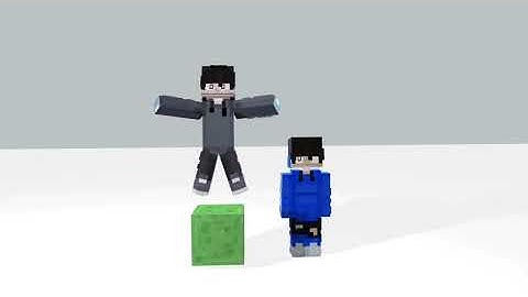 Jumping on Slime Block - Minecraft Animation (Template Prisma3d)