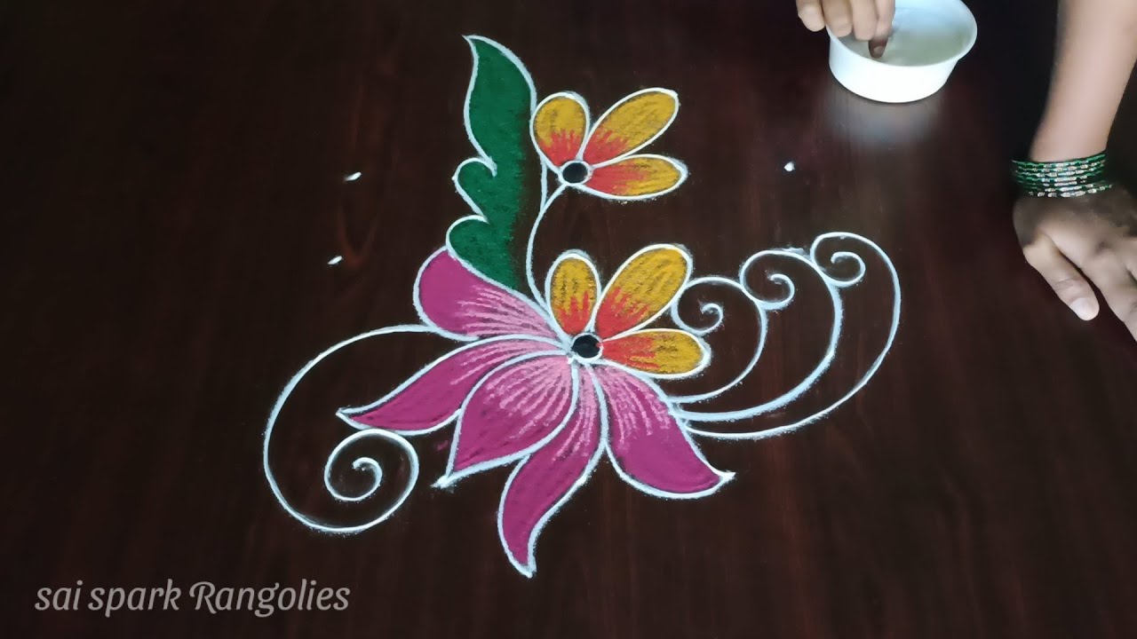 lotus rangoli (5*3*3) dots | flower rangoli | pulli kolangal ...