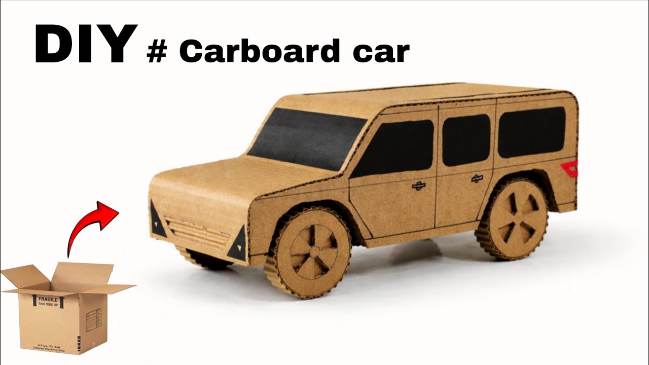 How to make cardboard car | DIY cardboard SUV car 🚗 | School project craft 
