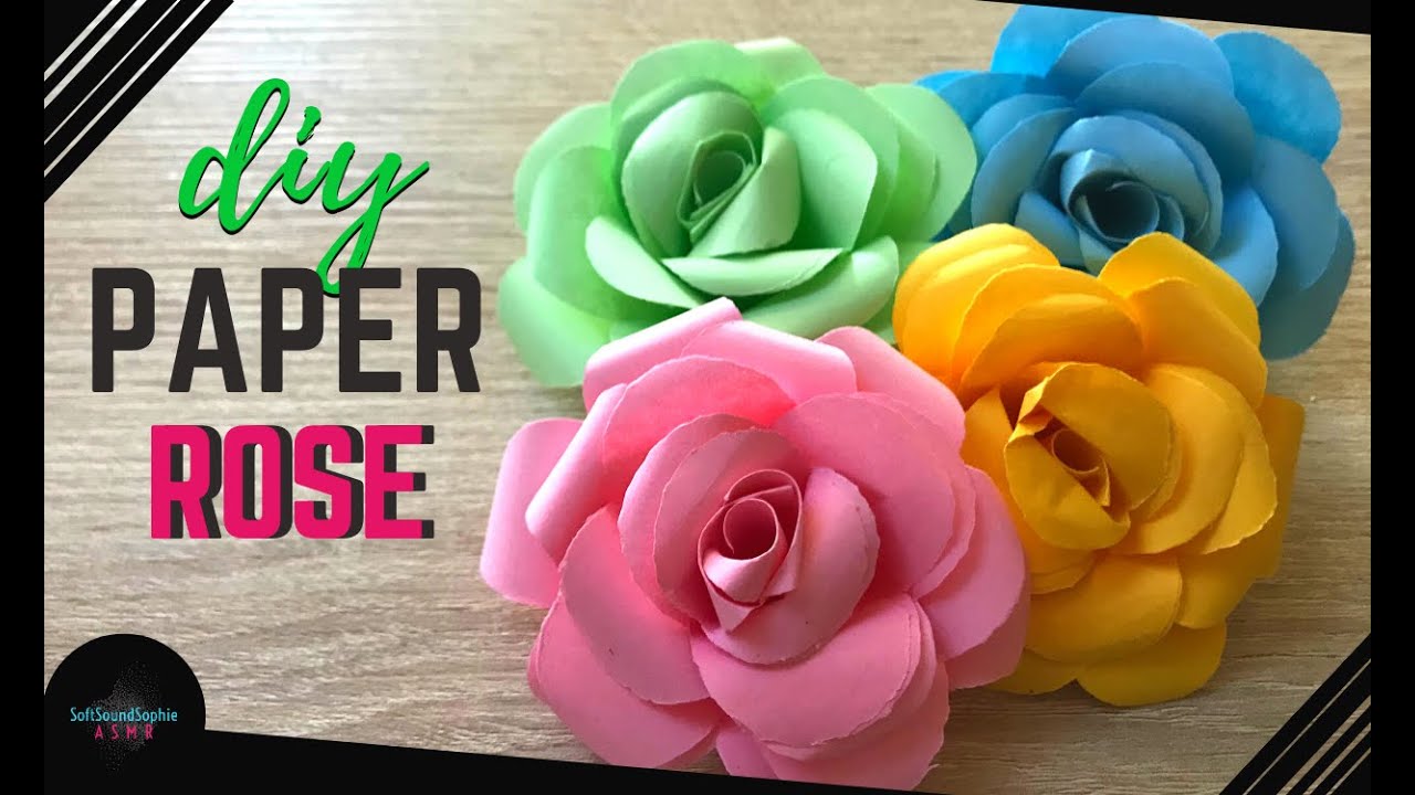 Crafts ASMR | How to make PAPER ROSE | DIY / Ustvarjalni ASMR | Kako narediti Vrtnica iz papirja