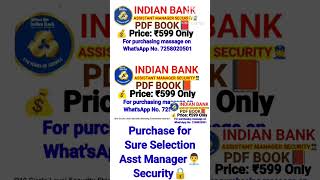best study material Indian Bank Assistant manager security Exam 31may 26#ytshorts #shorts