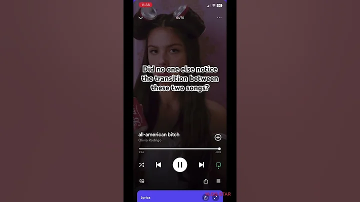 did no one else notice this transition  in Olivia Rodrigo’s GUTS album? #shorts #funny #fypシ #reels