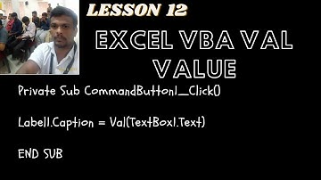 Lesson 12 Excel Vba  val  Value