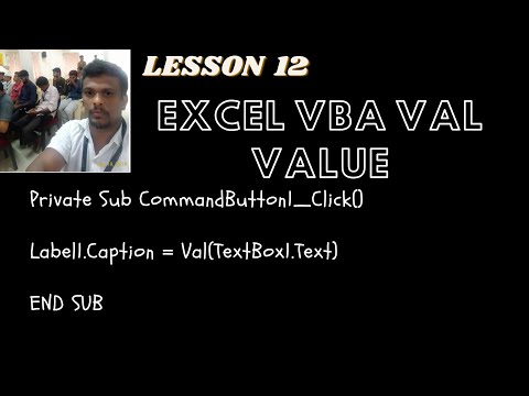 Lesson 12 Excel Vba  val  Value
