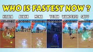 Kirara vs Sayu vs Mona vs Yelan vs Wanderer vs Ayaka (Sprint Race) is Kirara Fastest? Genshin Impact