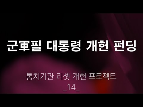 군軍필 대통령 개헌 펀딩 _통치기관 리셋 개헌 프로젝트(14)