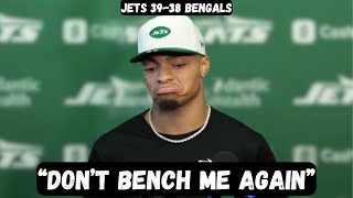 Justin Fields GOES OFF on Aaron Glenn after comeback win - Post Game Interview - Jets vs Bengals