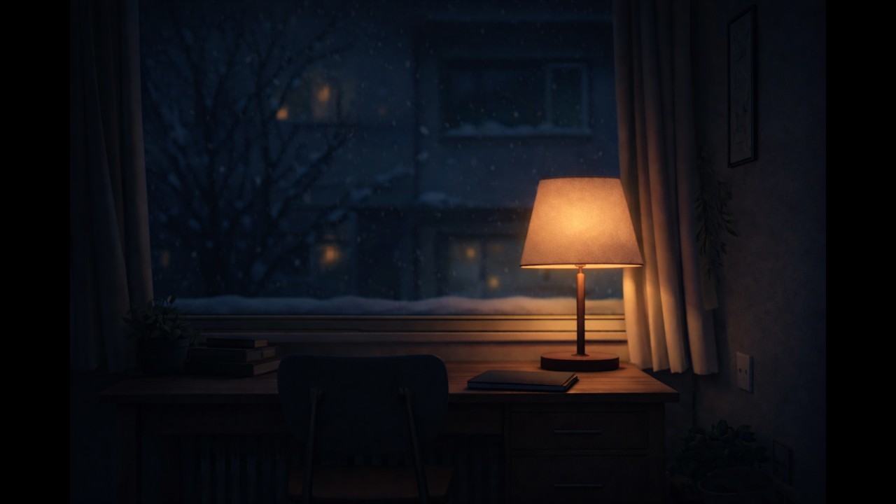 Snowy Window 🌙 | Beatless Ambient Music for Deep Sleep (4 Hours)
