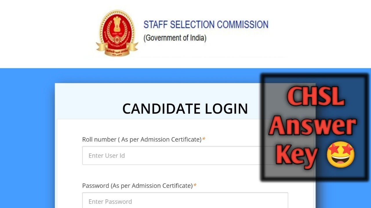 CHSL Answer Key Link Out 🤩 | How to Login | SSC CHSL 2024 - YouTube