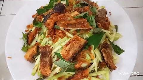 Cách làm GỎI XOÀI KHÔ CÁ BA SA,chua chua ngọt ngọt, nhậu hết bia