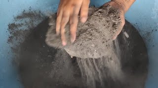 ASMR: dusty softy pure charcoal blocks crumble in water/paste play/oddlysatisfying/subscribe plz