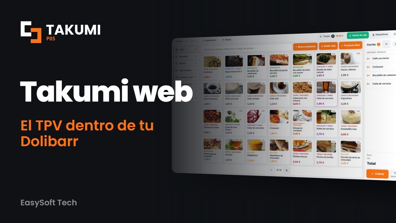 Takumi web: the POS for Dolibarr, everything it does