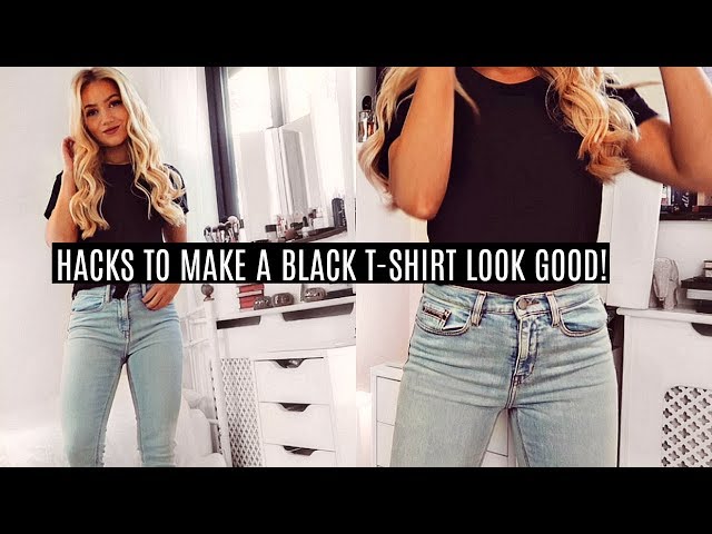 HACKS to make a BLACK T-SHIRT LOOK GOOD! / Fashion hacks