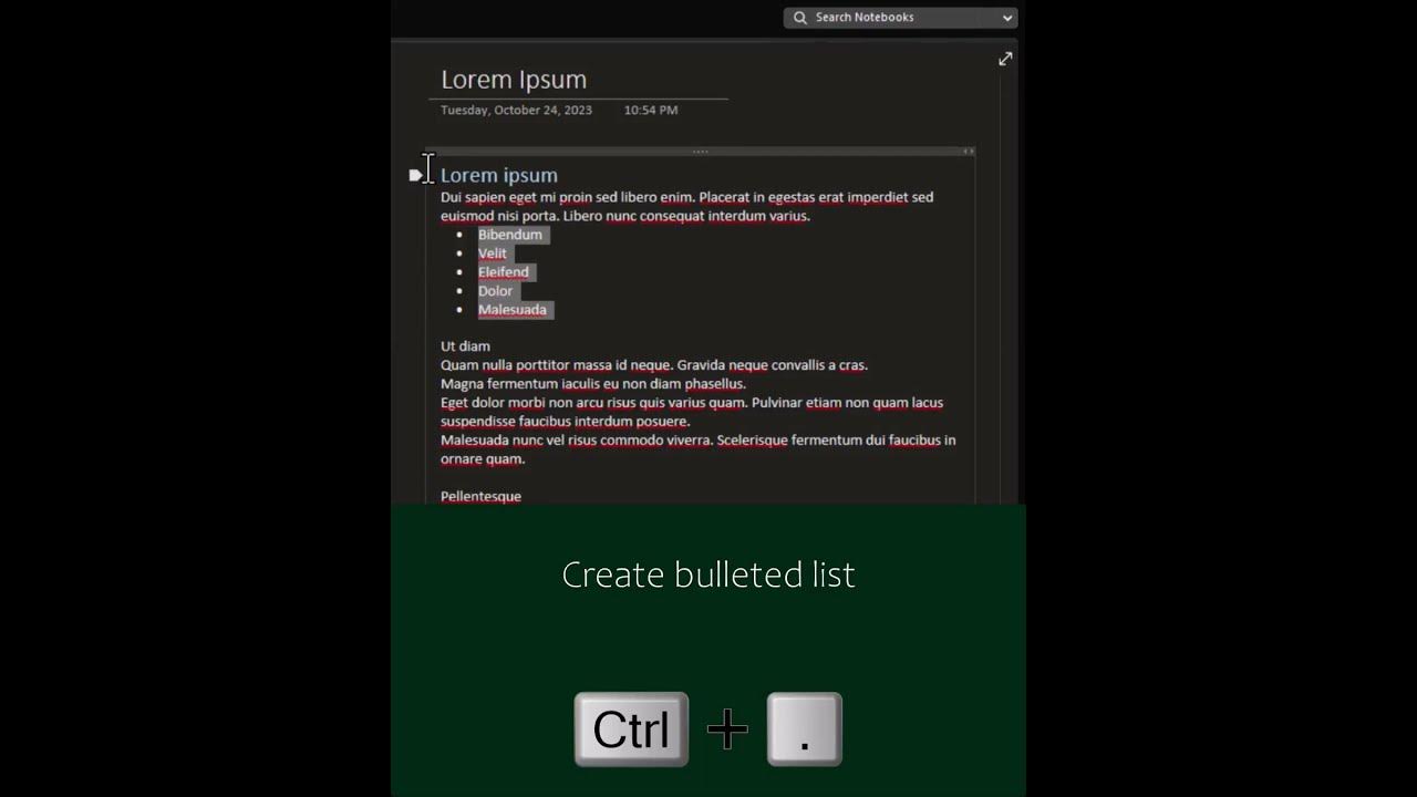 Onenote shortcut keys youtube