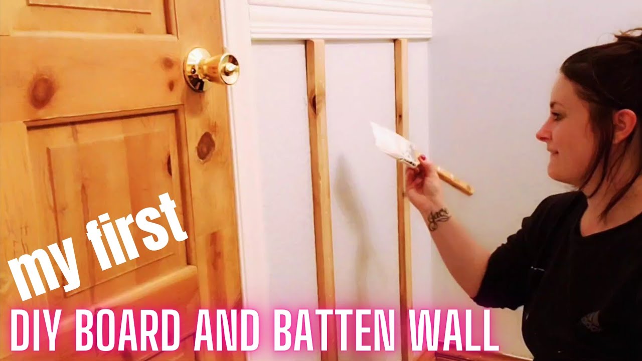 💕DIY Board & Batten Wall • Small Bathroom Makeover • Part 1 - YouTube