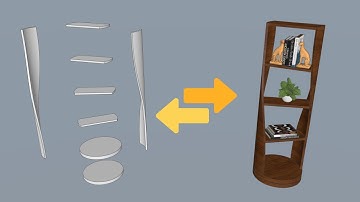 Modern Minimalist Bookshelf Design in SketchUp: Simple & Elegant DIY Furniture