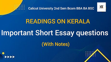 2nd Sem Readings On Kerala Important Short Essay Questions With Notes