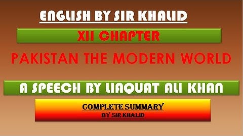 XII VIDEO LECTURE ||Pakistan and The Modern World||