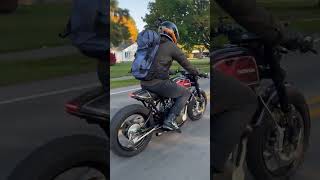 Rolling by a custom CB450 #hondacb #caferacer