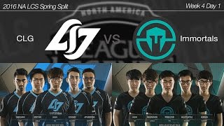 2016 NA LCS Spring Week 4 Day 1 [ CLG vs Immortals ] 160207