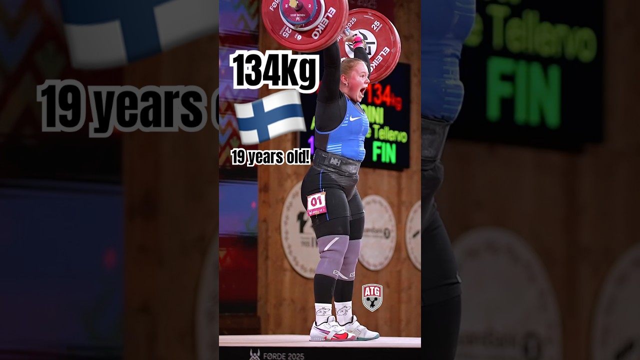 19 year old Janette Ylisoini (77kg Finland) 134kg / 295lbs C&J at the 2025  