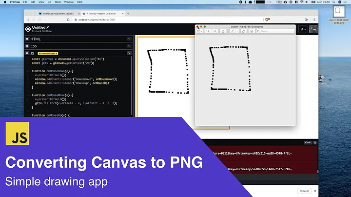 Converting a HTML canvas to a PNG file