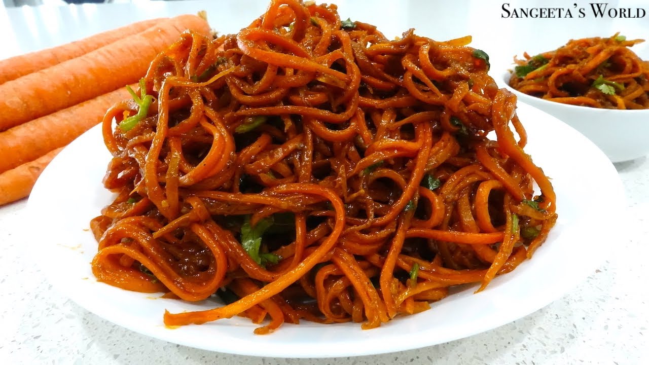 Super Healthy Delicious New Way Carrot Noodles • #CarrotNoodles • Sangeeta's World