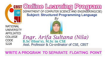 Write a program  takes a floating point number as input and display  floating  & integer  separately
