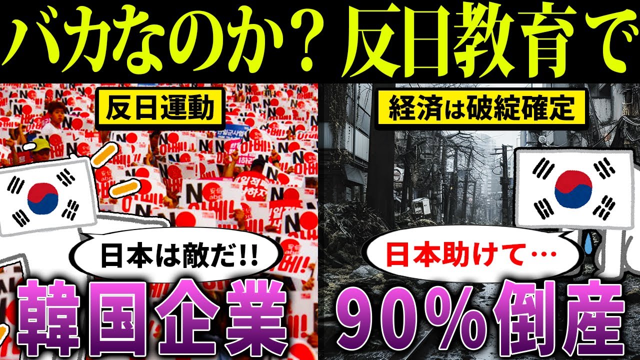 韓国企業が大量に倒産したのは反日教育に力を入れすぎたからだった！？【海外の反応・ゆっくり解説】